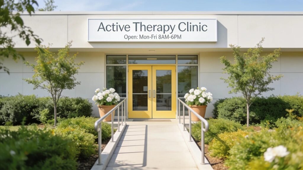 Active Therapy Clinic exterior, showcasing award-winning physiotherapy and wellness services in Lurgan.