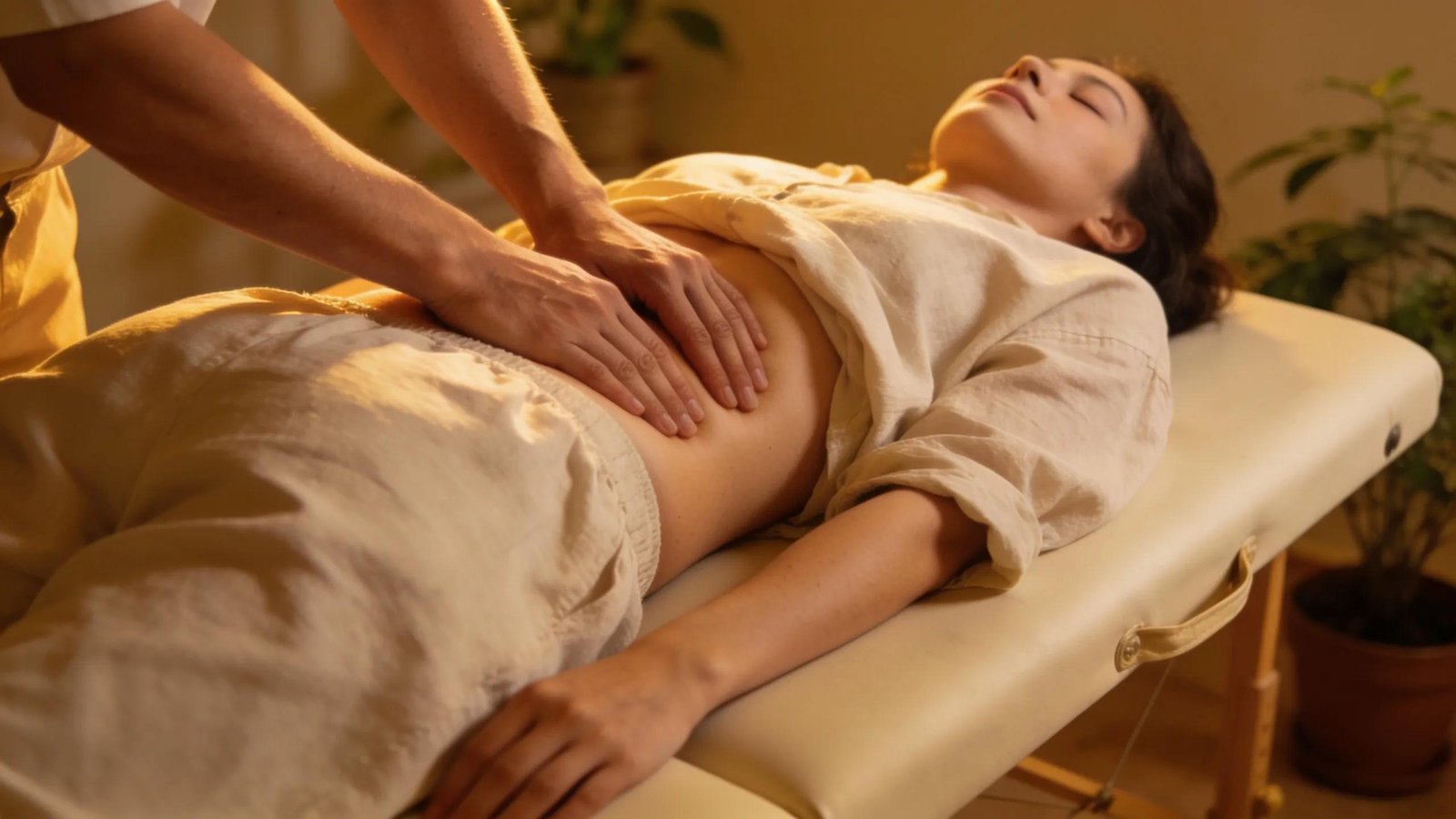 Chronic pain management session featuring a patient receiving soothing manual therapy