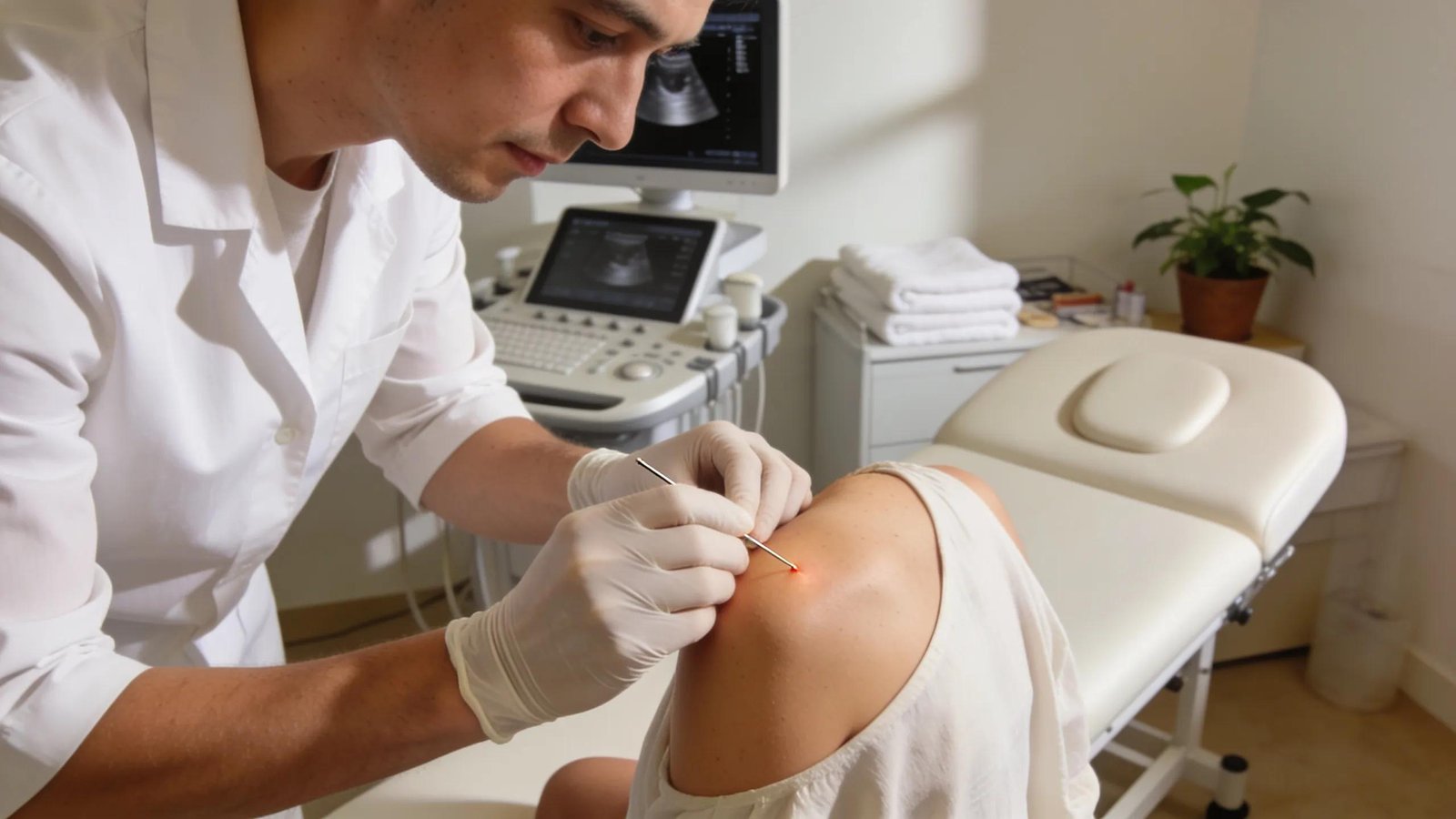 Physiotherapist performing dry needling treatment and advanced therapy techniques at Active Therapy Clinic.