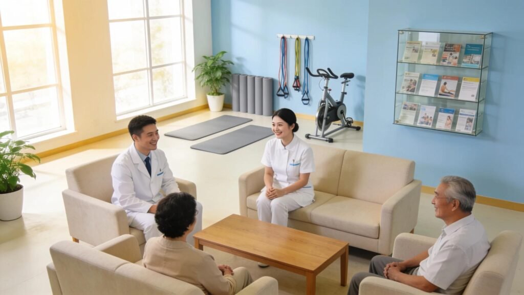 Active Therapy Clinic physiotherapy consultation with patient and healthcare professionals in Lurgan, Northern Ireland.